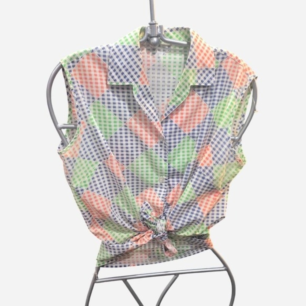 WOMENS TRUE‎ VINTAGE BUTTON UP TOP AOP COTTAGE CORE